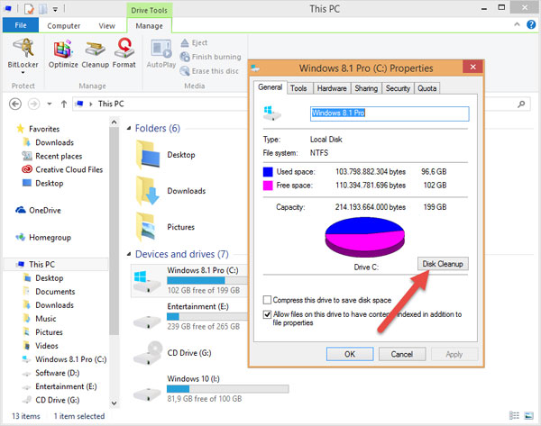 11 thủ thuật giúp bạn khắc phục lỗi Full Disk 100% trên Windows 8.1