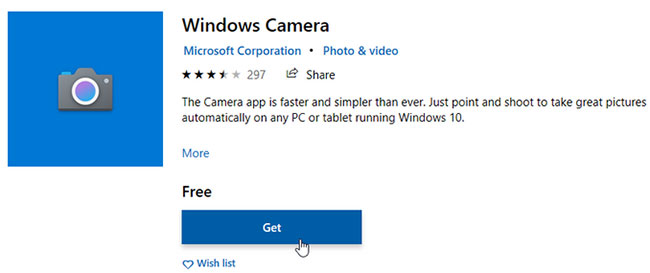 Cập nhật ứng dụng Camera từ Windows Store