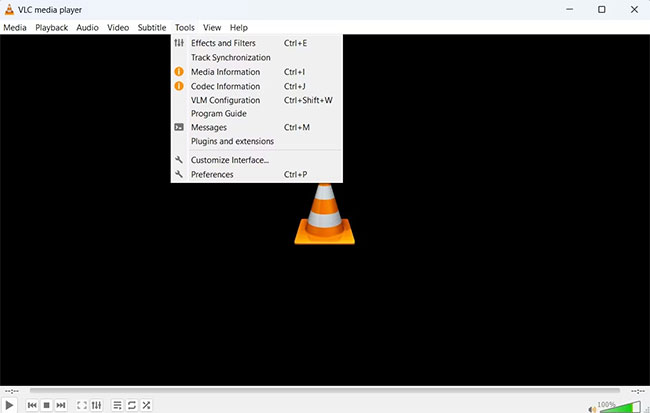 Cửa sổ tùy chọn của VLC Media Player