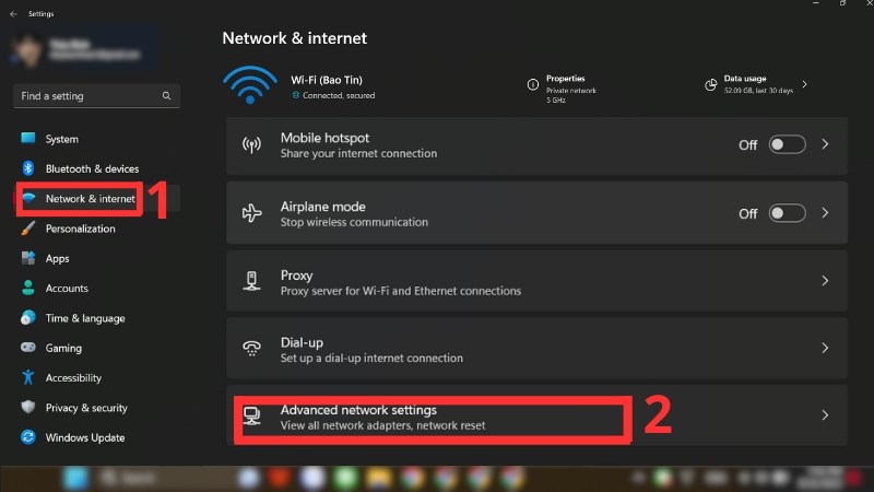 Network & Internet > Advanced Network Settings
